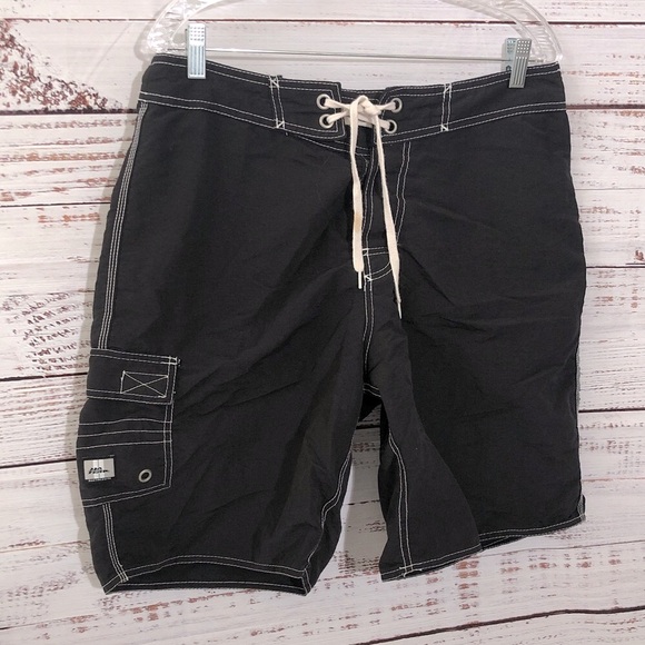 no fear Other - No Fear Black classic Men's Velcro fly & tie Board Shorts size 32